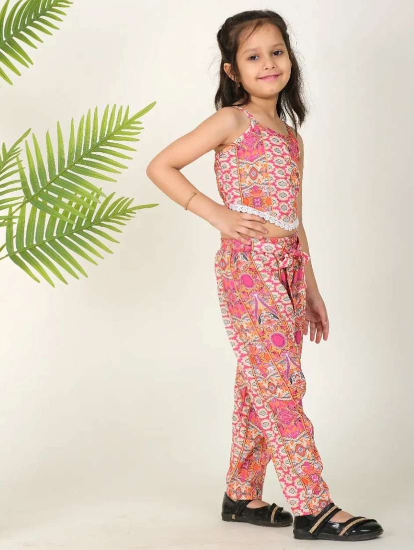 girls pink printed full length set - 21613526 -  Standard Image - 1