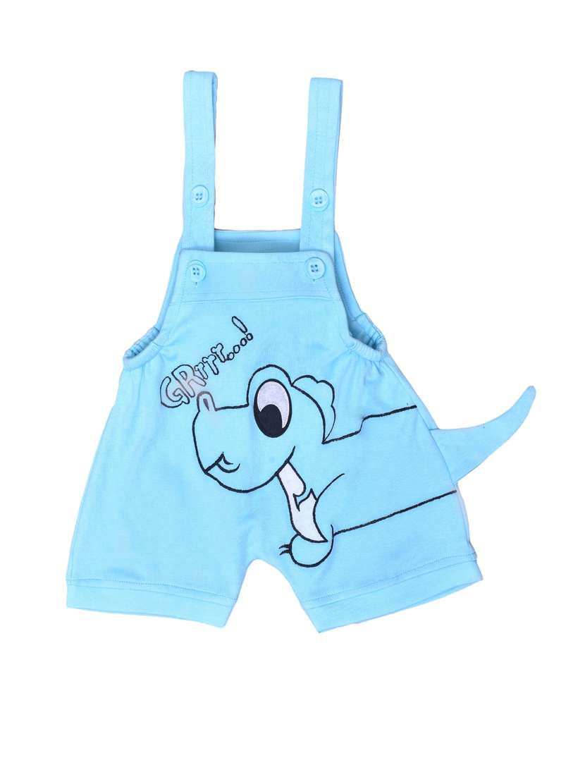 girls light blue printed dungarees with t-shirt - 21613533 -  Standard Image - 1