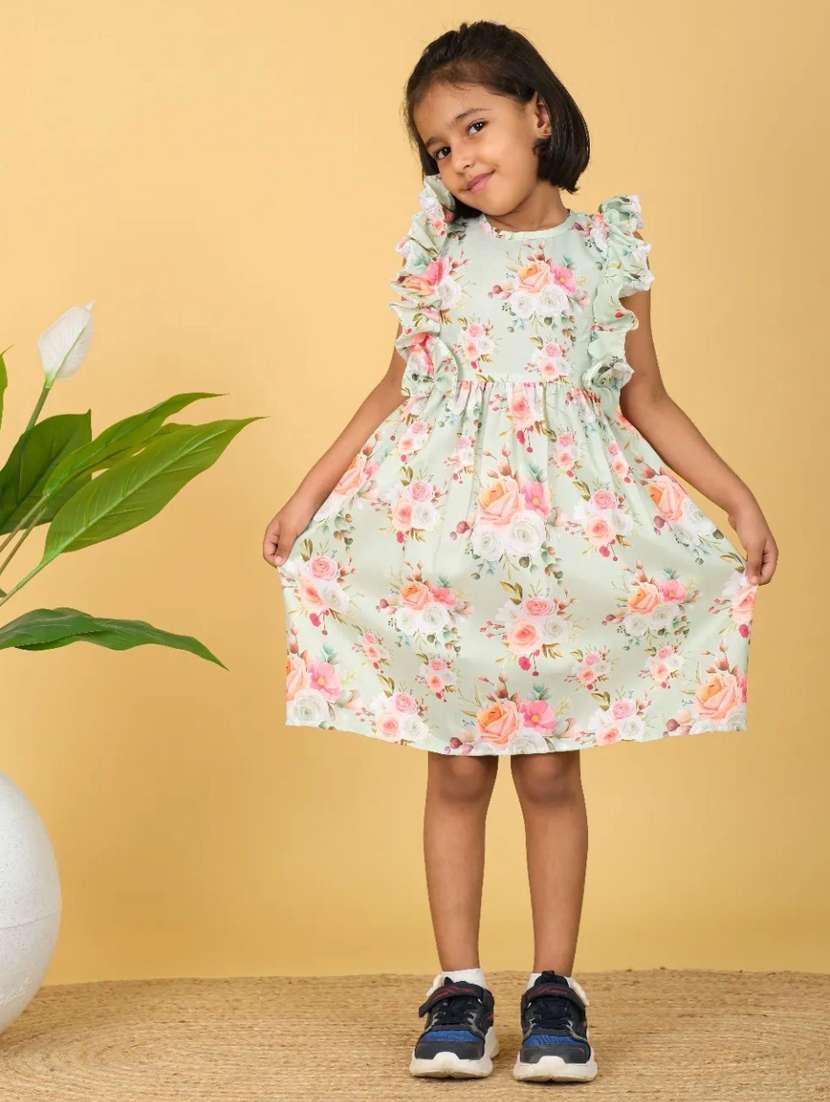 girls floral printed sleeveless frock