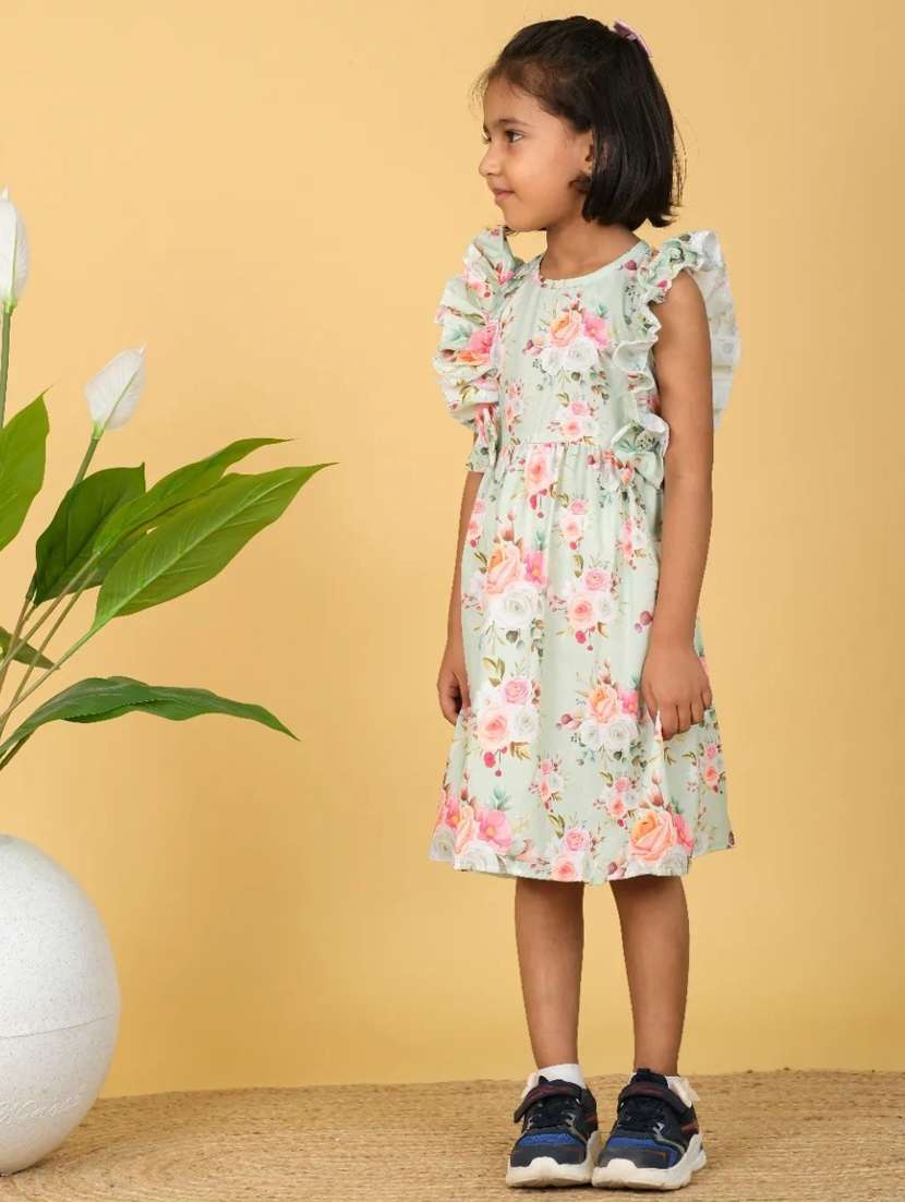 girls floral printed sleeveless frock - 21613538 -  Standard Image - 1
