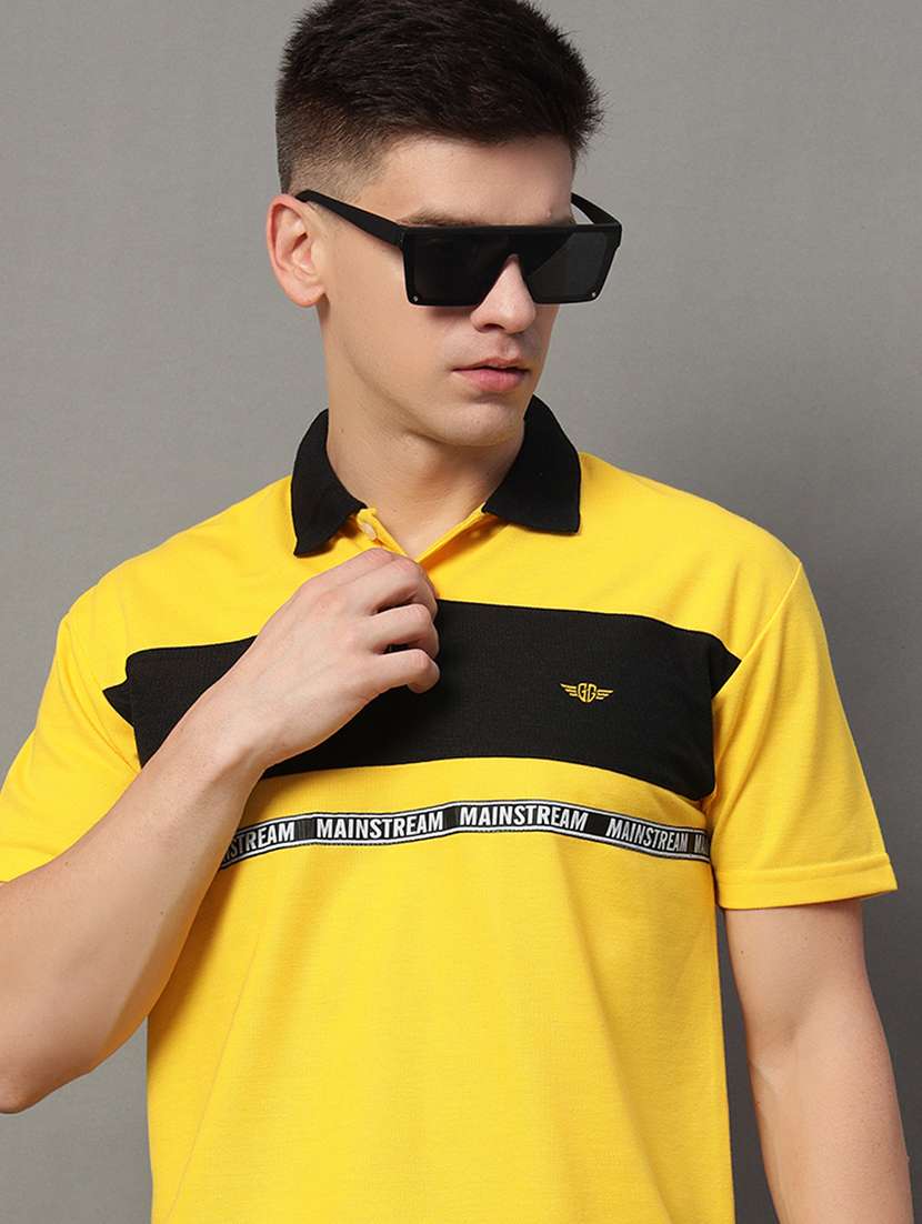 men regular fit color block polo t-shirt - 21613773 -  Standard Image - 1