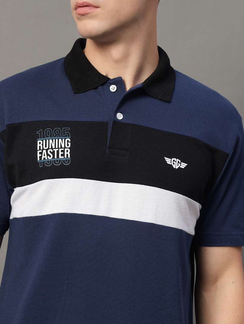 men regular fit color block polo t-shirt - 21613787 -  Standard Image - 4