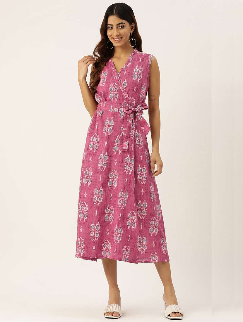 women sleeveless printed a-line dress - 21613843 - Zoom Image - 0