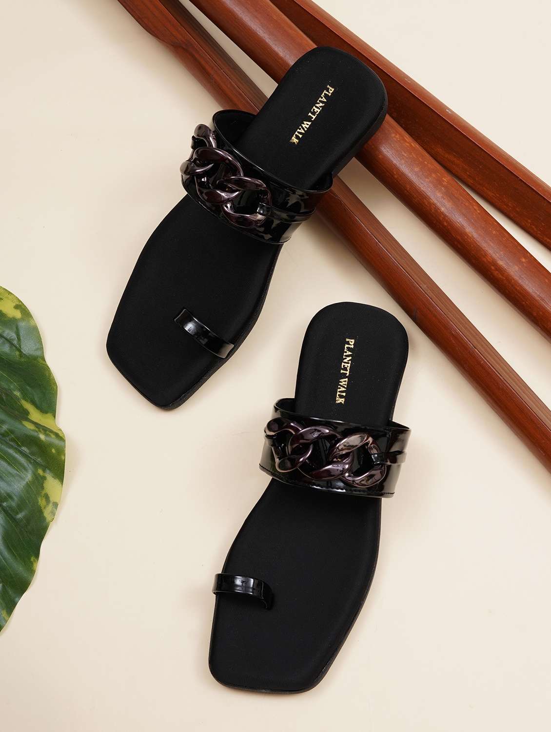 women black slip on sandal