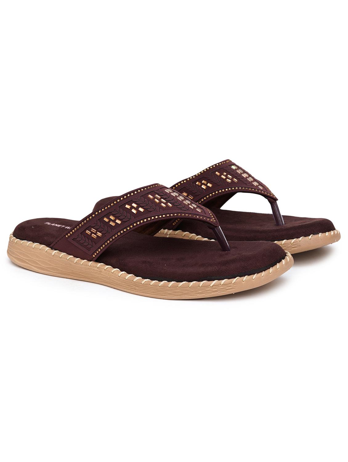 women brown slip on sandal - 21613849 - Standard Image - 1