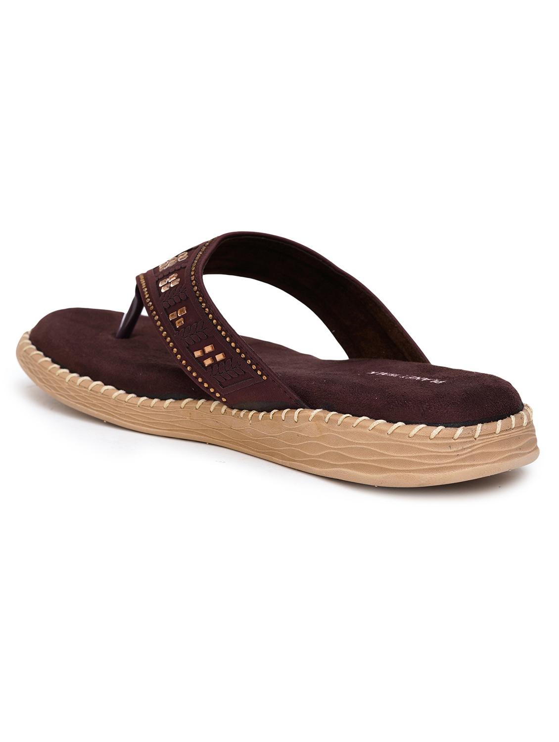 women brown slip on sandal - 21613849 - Standard Image - 4