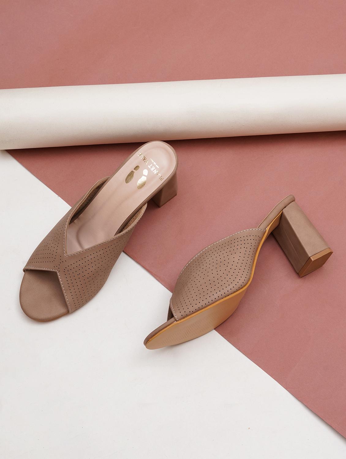 women beige block heel sandal - 21613853 -  Zoom Image - 0