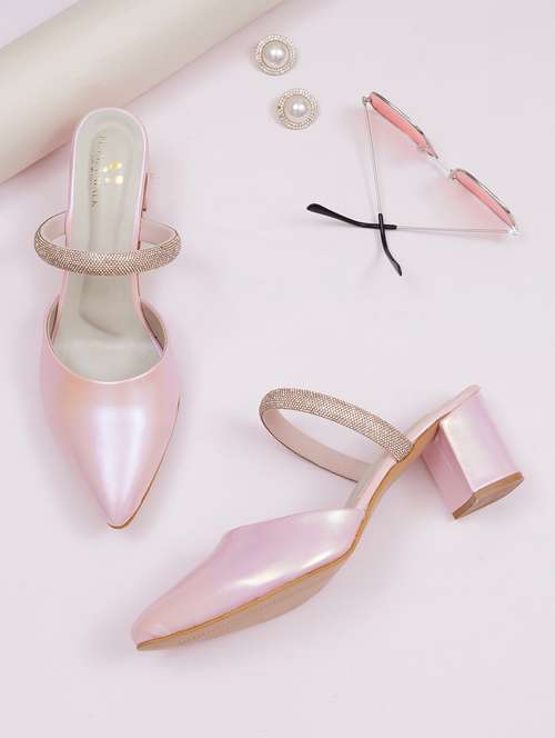 women pink block heel sandal - 21613857 -  Standard Image - 0