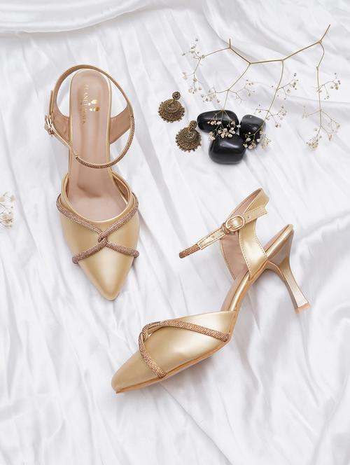 women gold ankle strap sandal - 21613862 -  Standard Image - 0