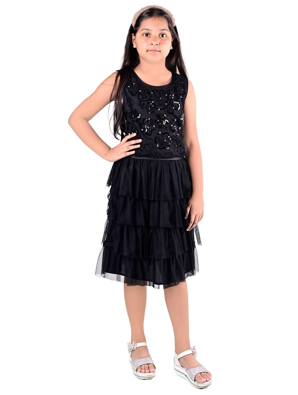 girls embellished sleeveless frock