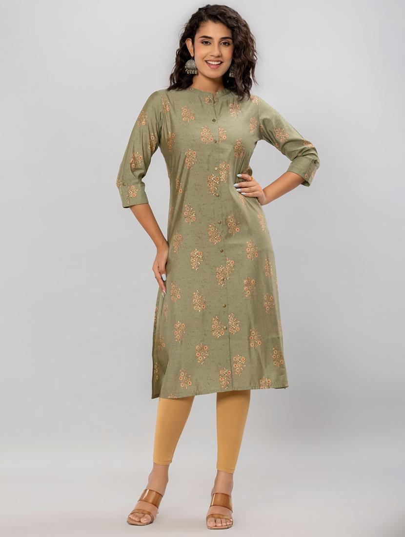 women printed three quarter sleeve straight kurta - 21613910 - Zoom Image - 0