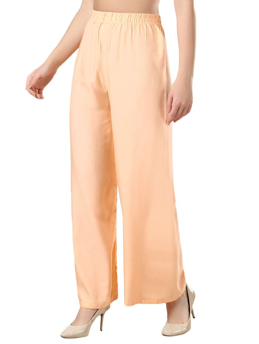 women orange solid palazzo - 21614082 -  Standard Image - 1