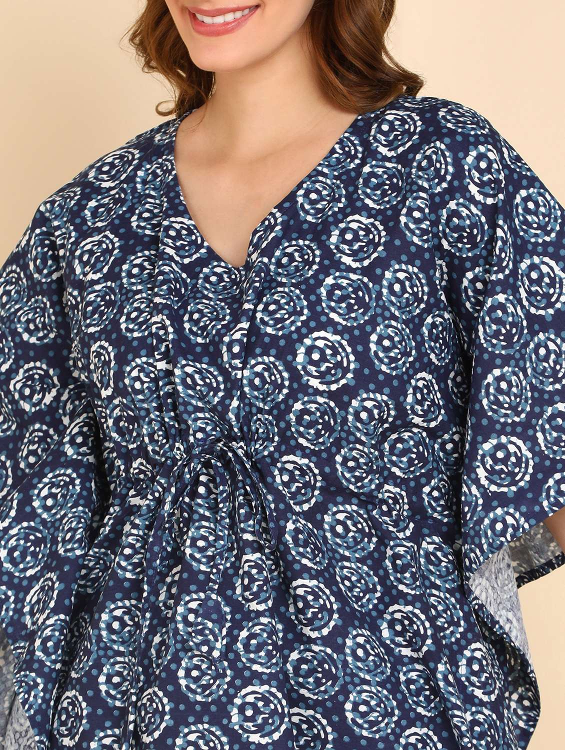 women v-neck printed nightwear set - 21614092 -  Standard Image - 4