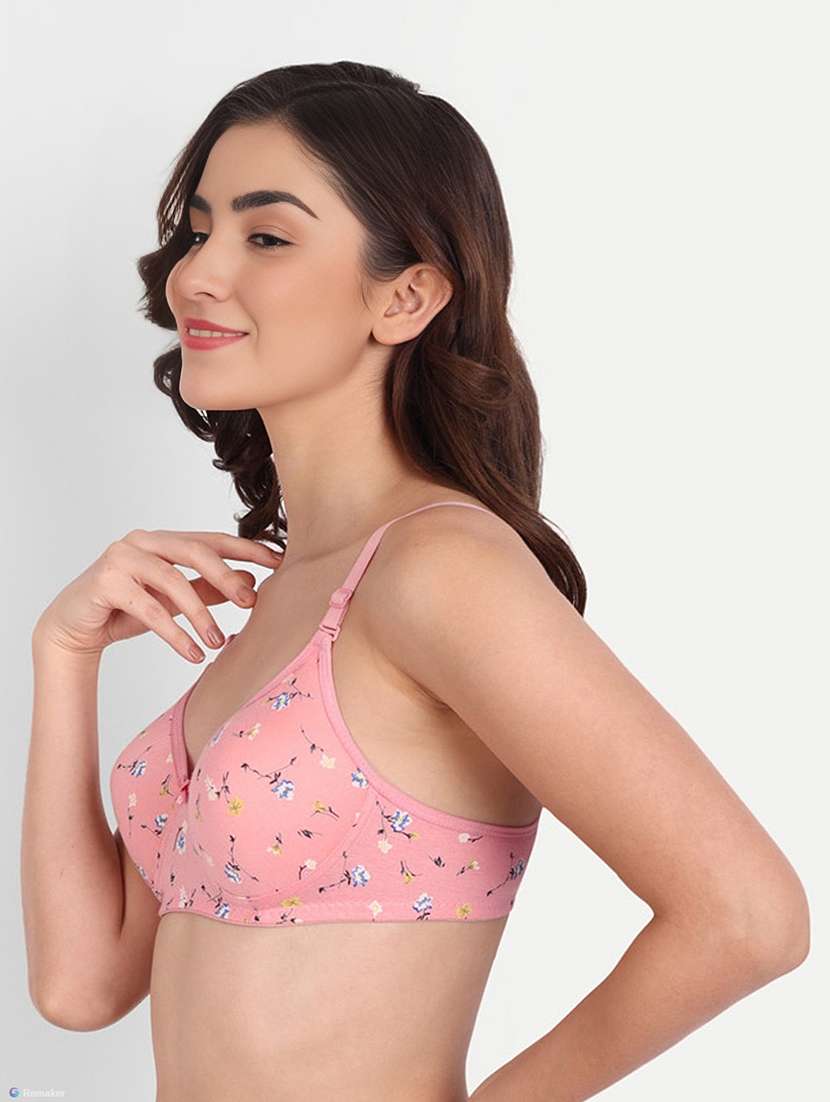 women pink floral regular bra - 21614124 -  Standard Image - 1