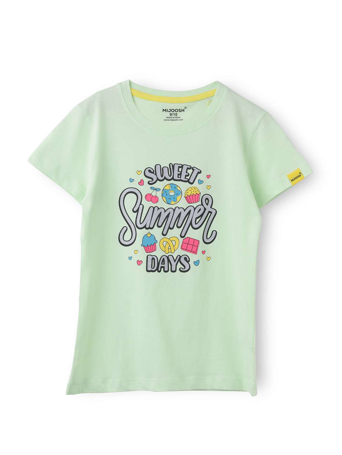 girls front print short sleeve t-shirt