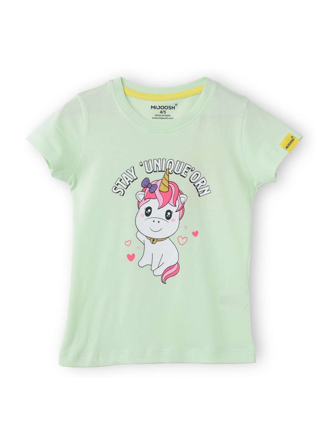 girls front print short sleeve t-shirt