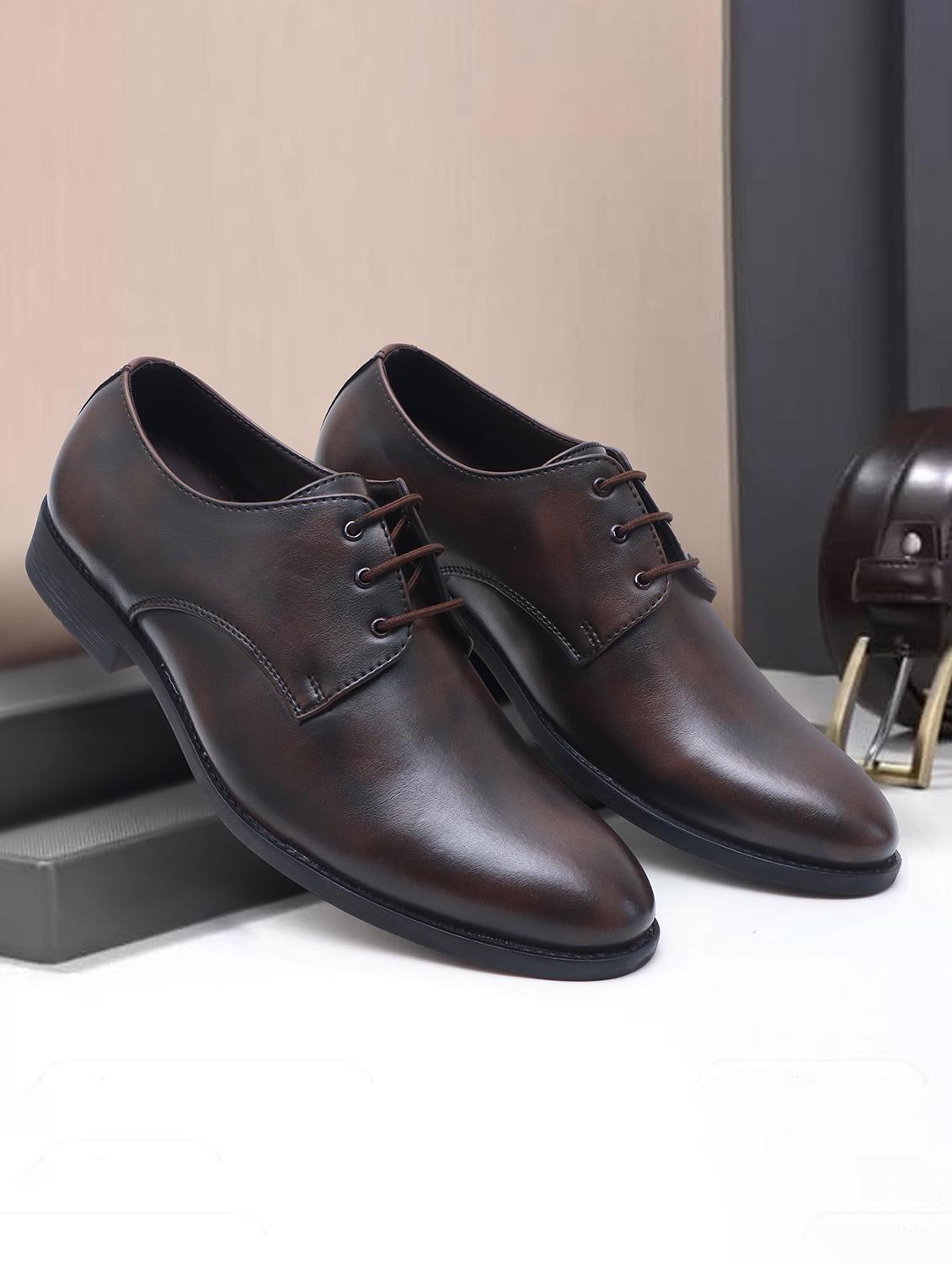 men brown lace-up derby - 21615467 -  Zoom Image - 0