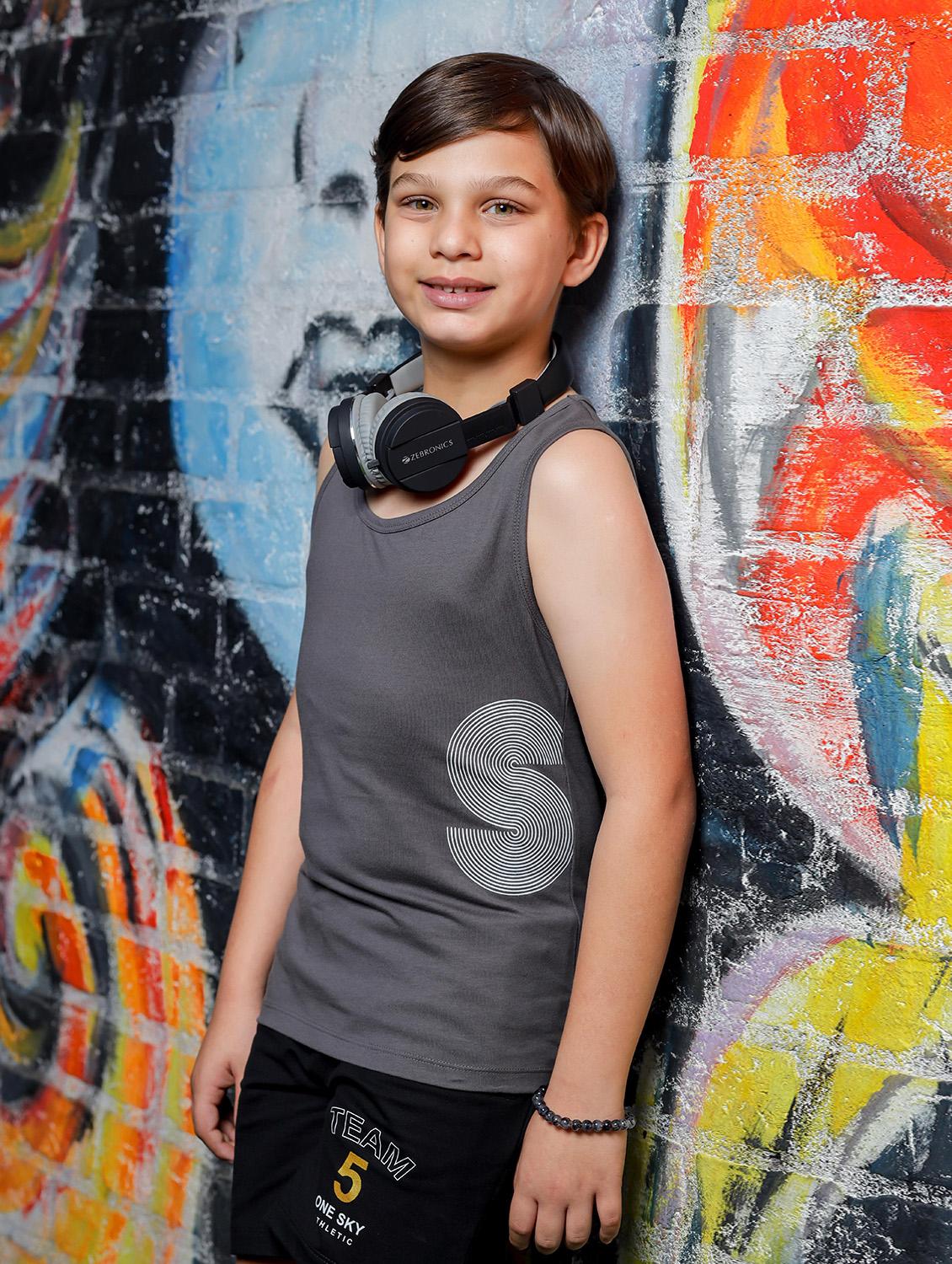 boys printed round neck vest - 21615929 -  Standard Image - 1