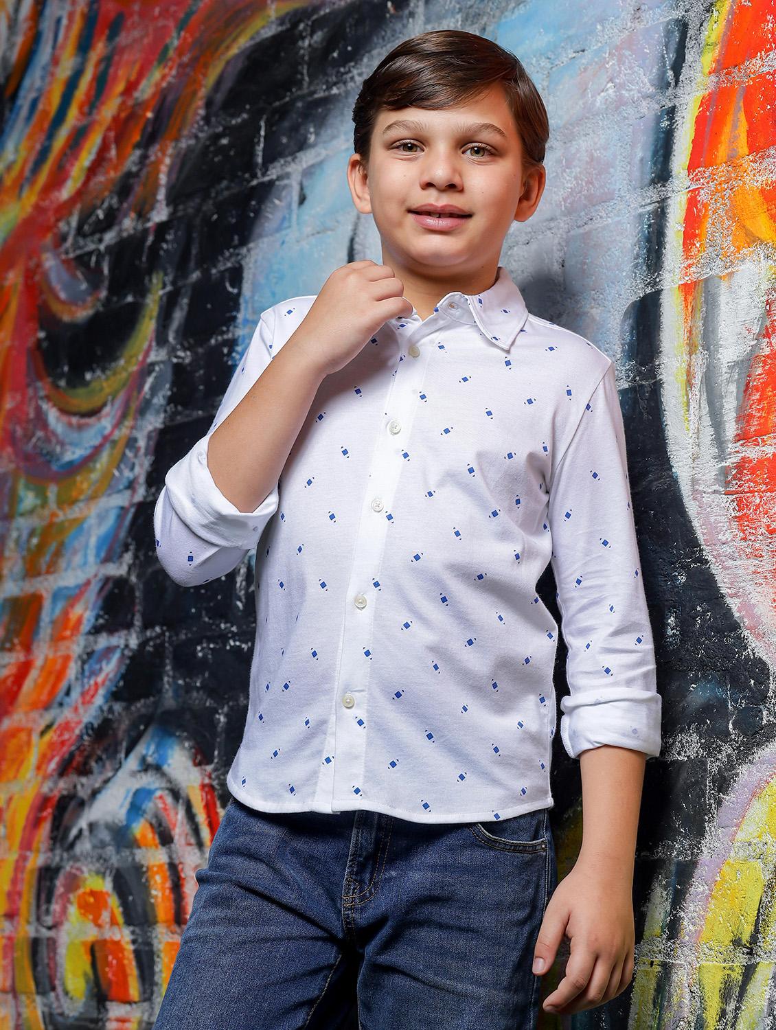 boys printed long sleeves shirt - 21616001 - Standard Image - 1