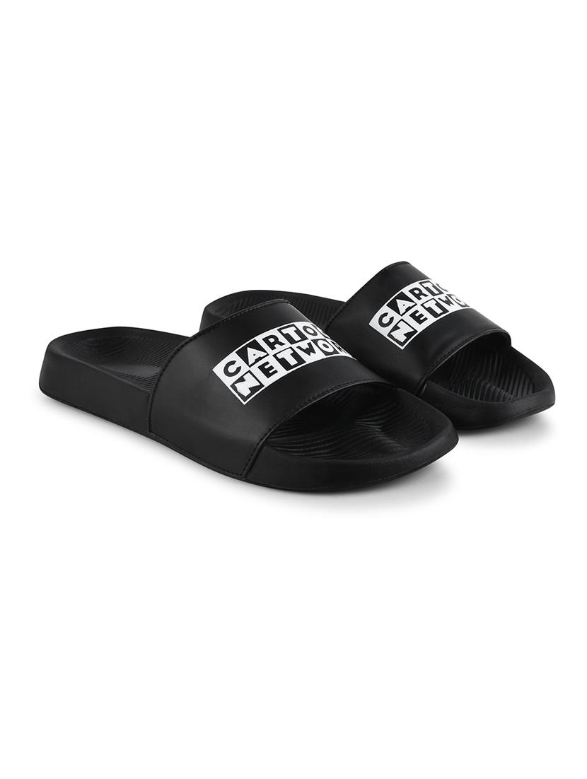 men printed slider flip flops - 21616334 - Standard Image - 1