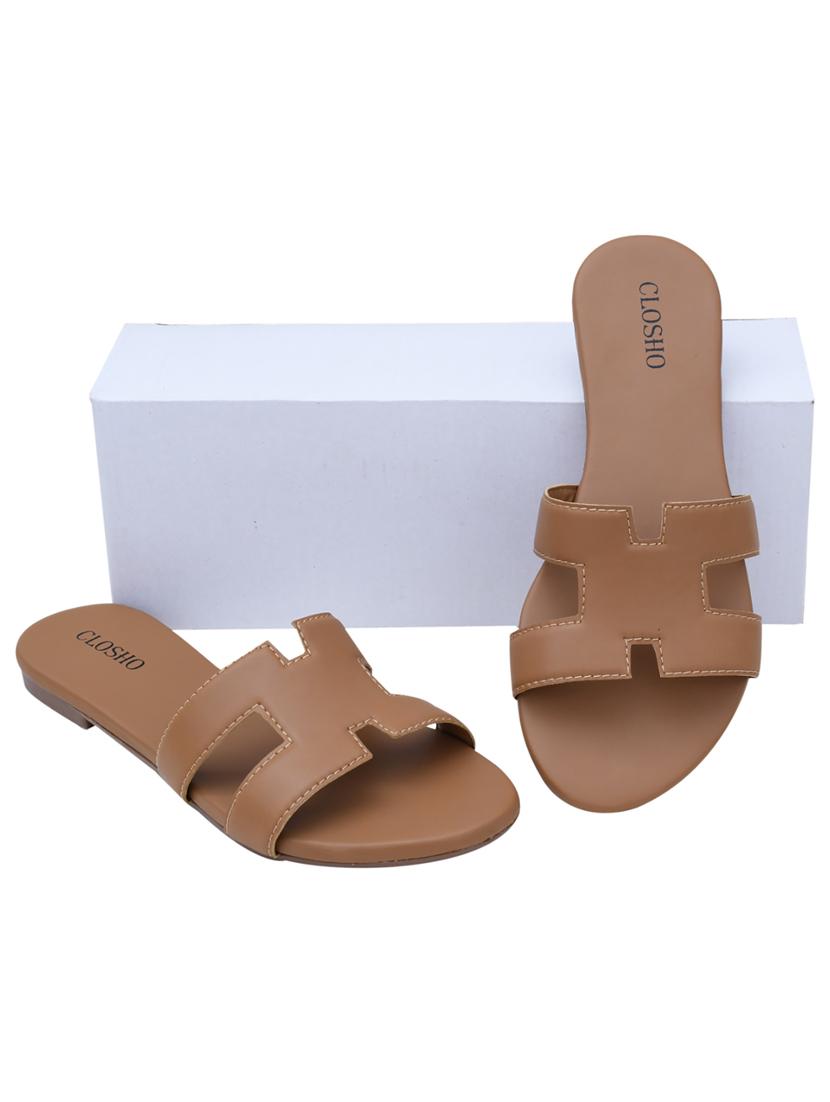 women beige slip on sandal - 21616923 -  Standard Image - 1