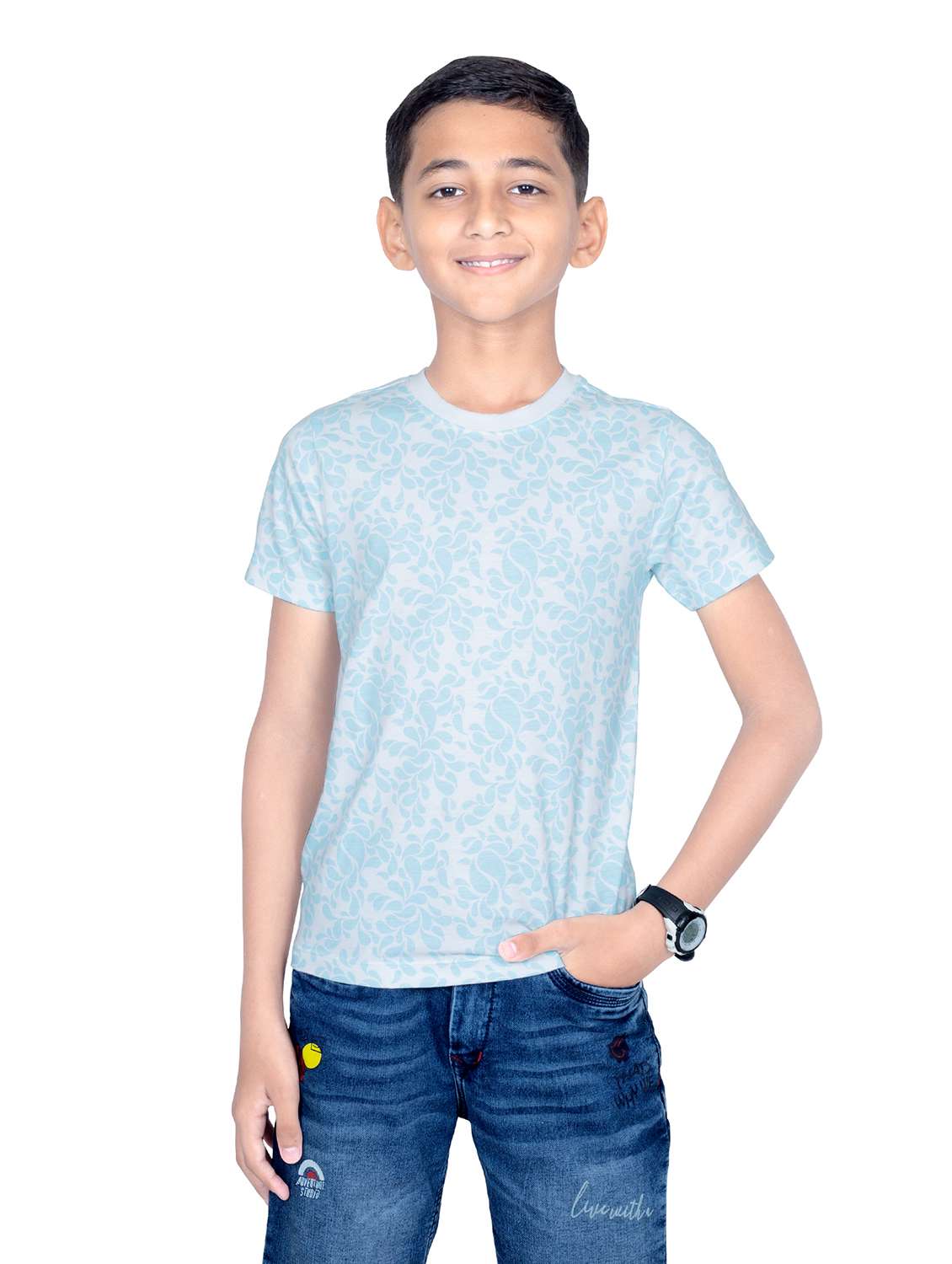 boys printed round neck t-shirt - 21617012 -  Standard Image - 1