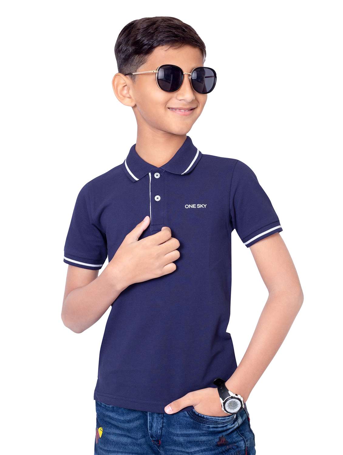 boys solid short sleeves polo t-shirt - 21617034 -  Standard Image - 1