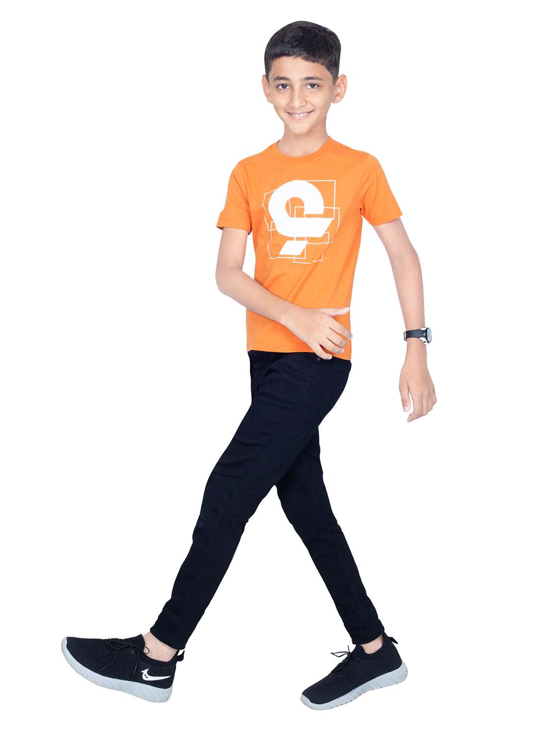boys round neck front print short sleeves t-shirt - 21617035 -  Standard Image - 4