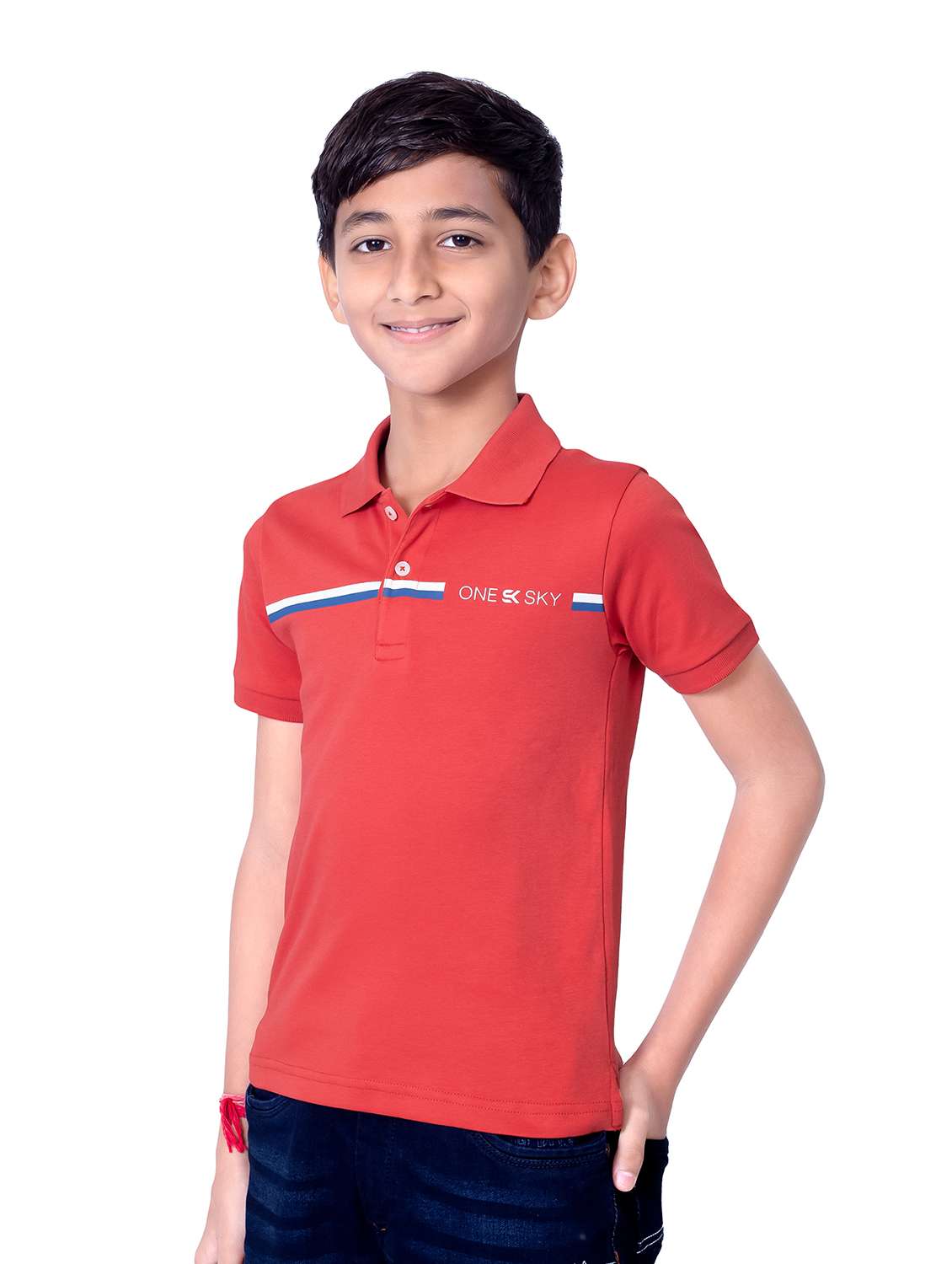boys chest striped short sleeves polo t-shirt - 21617044 -  Standard Image - 1