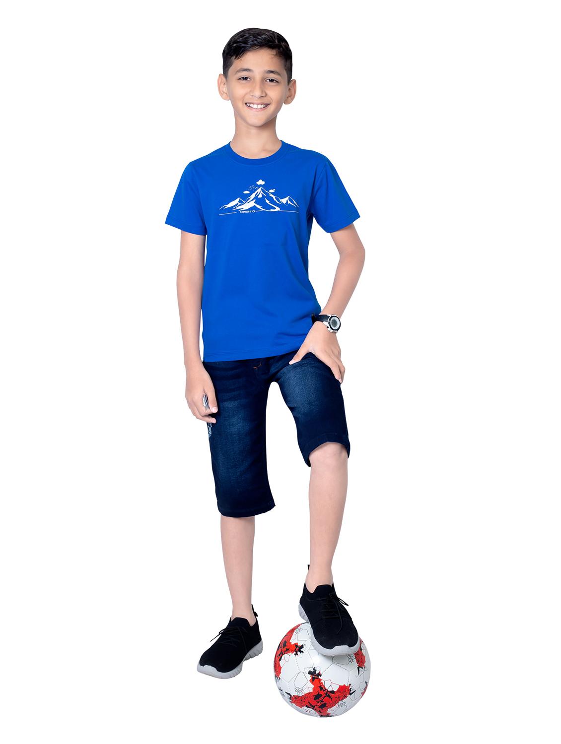 boys round neck chest print short sleeves t-shirt - 21617050 - Standard Image - 4