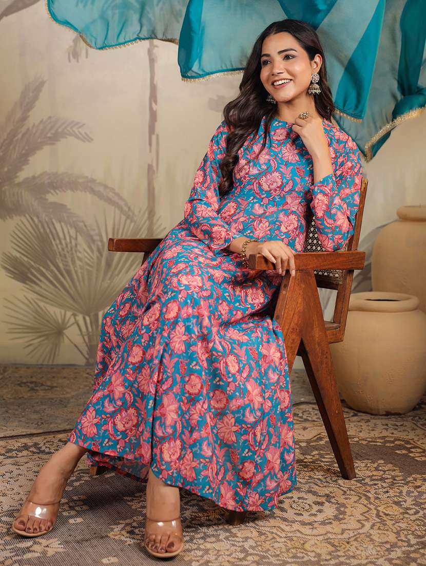 women floral printed long sleeve suit set - 21617176 -  Standard Image - 1