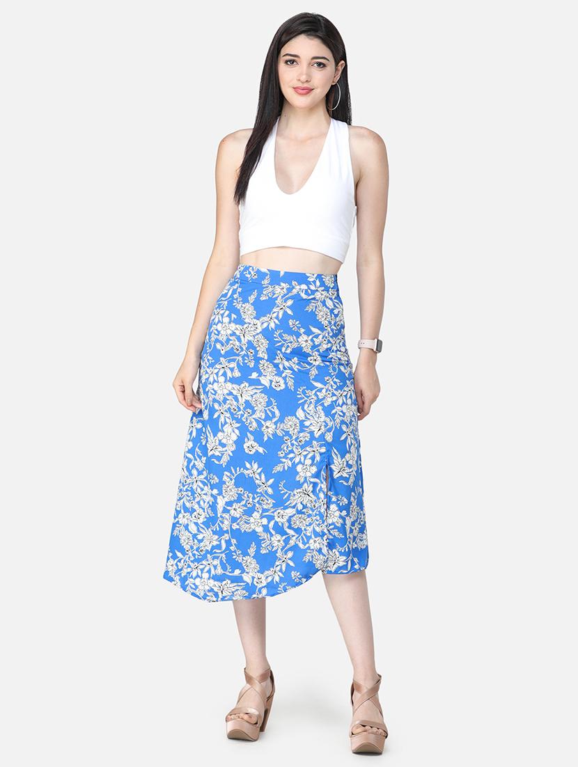 women mid-rise floral printed a-line skirt - 21617226 - Standard Image - 4