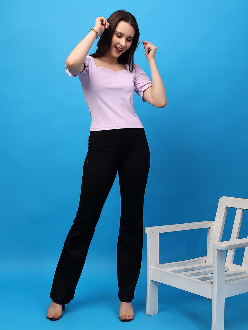 women solid short sleeves top - 21617273 - Standard Image - 4