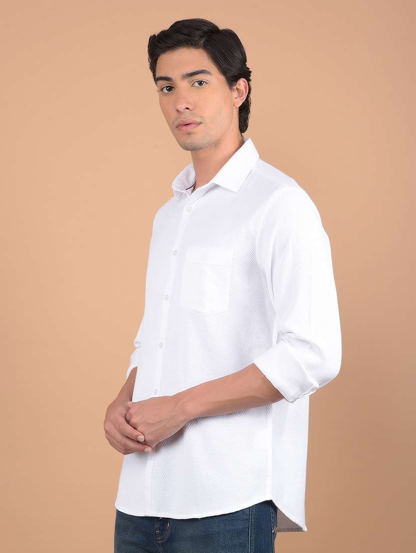 men long sleeves solid casual shirt - 21617301 -  Standard Image - 1