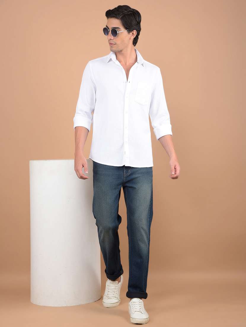 men long sleeves solid casual shirt - 21617301 -  Standard Image - 4