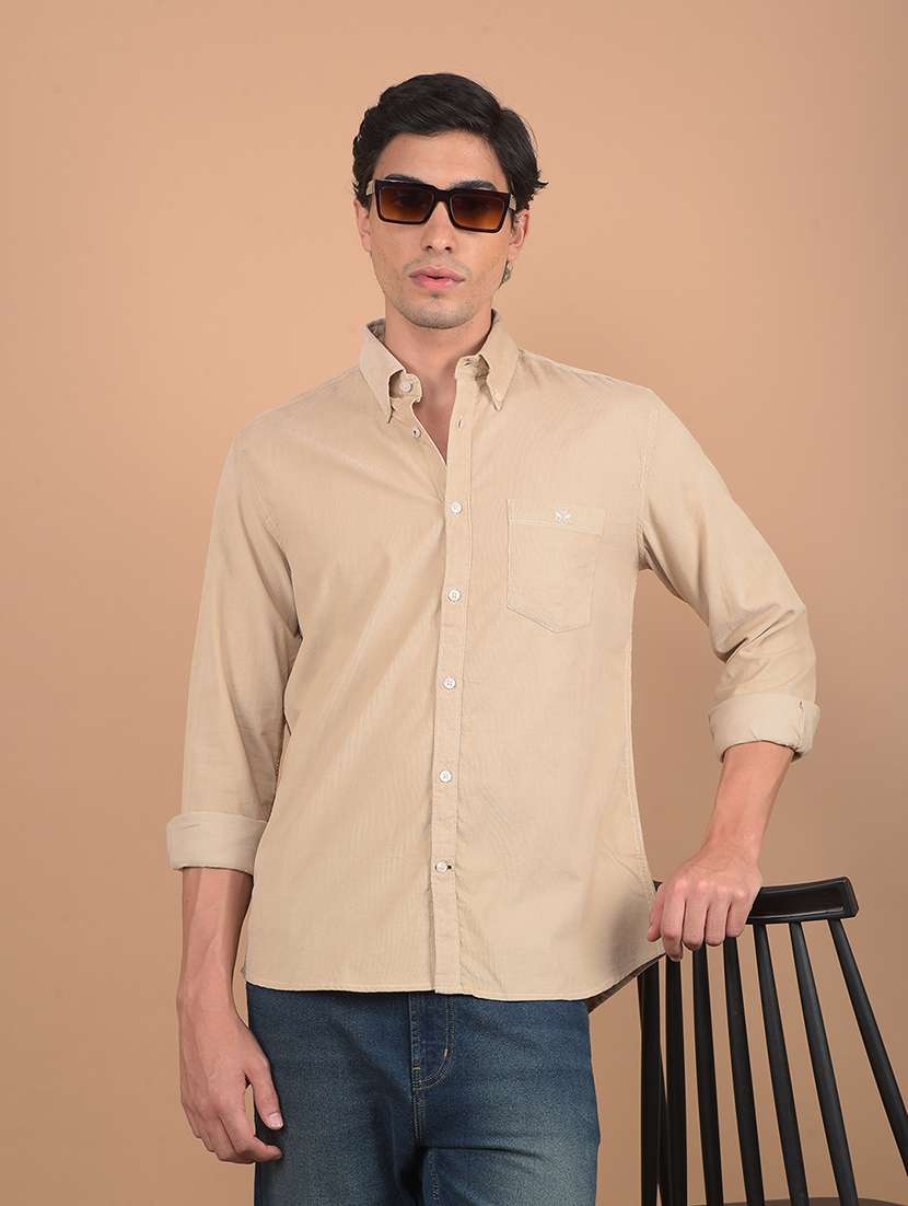 men long sleeves solid casual shirt