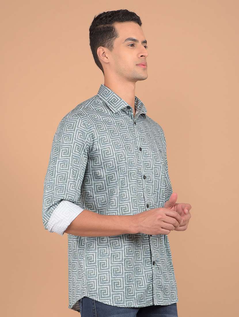 men long sleeves printed shirt - 21617338 -  Standard Image - 1