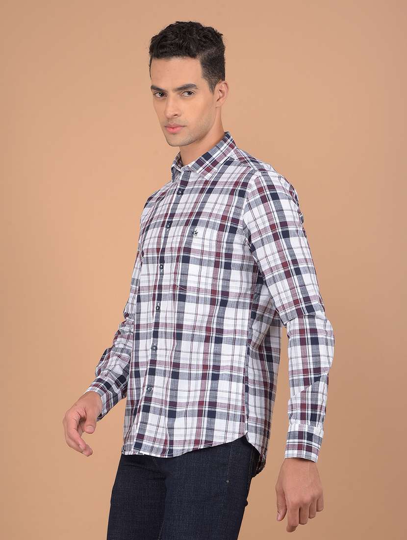 men long sleeves checkered casual shirt - 21617361 -  Standard Image - 1