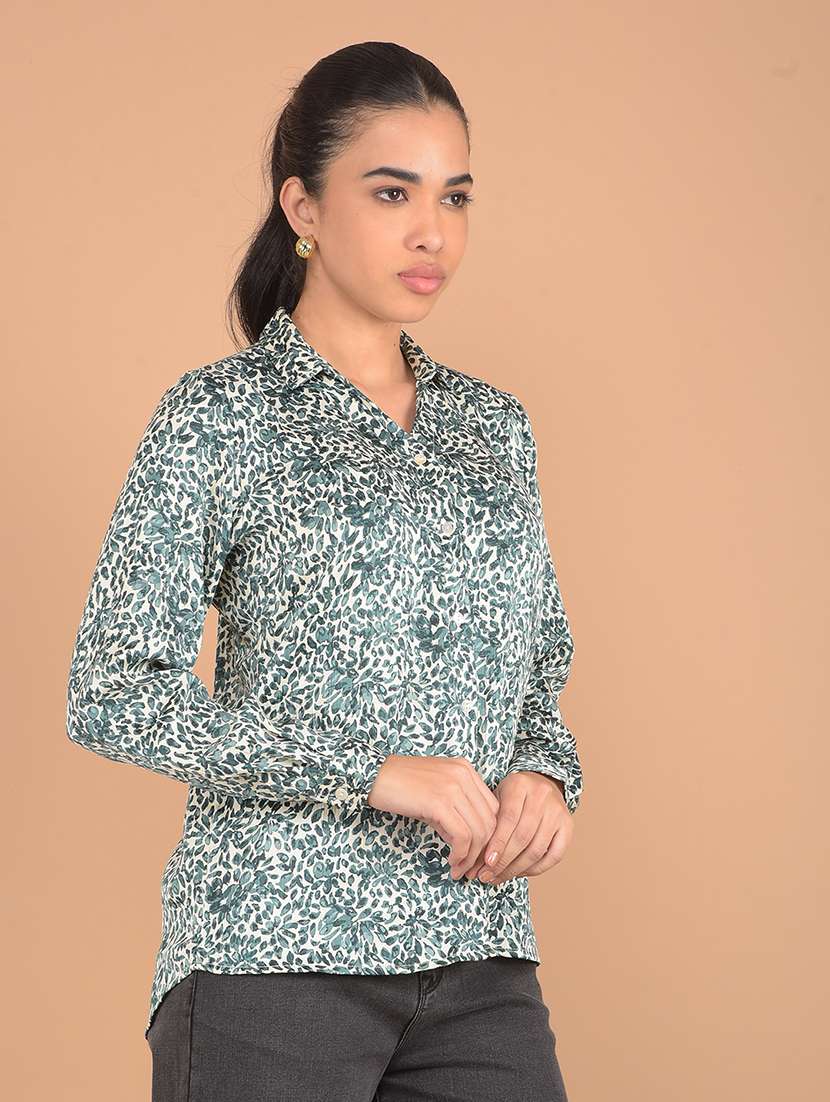 women printed long sleeves shirt - 21617401 -  Standard Image - 1