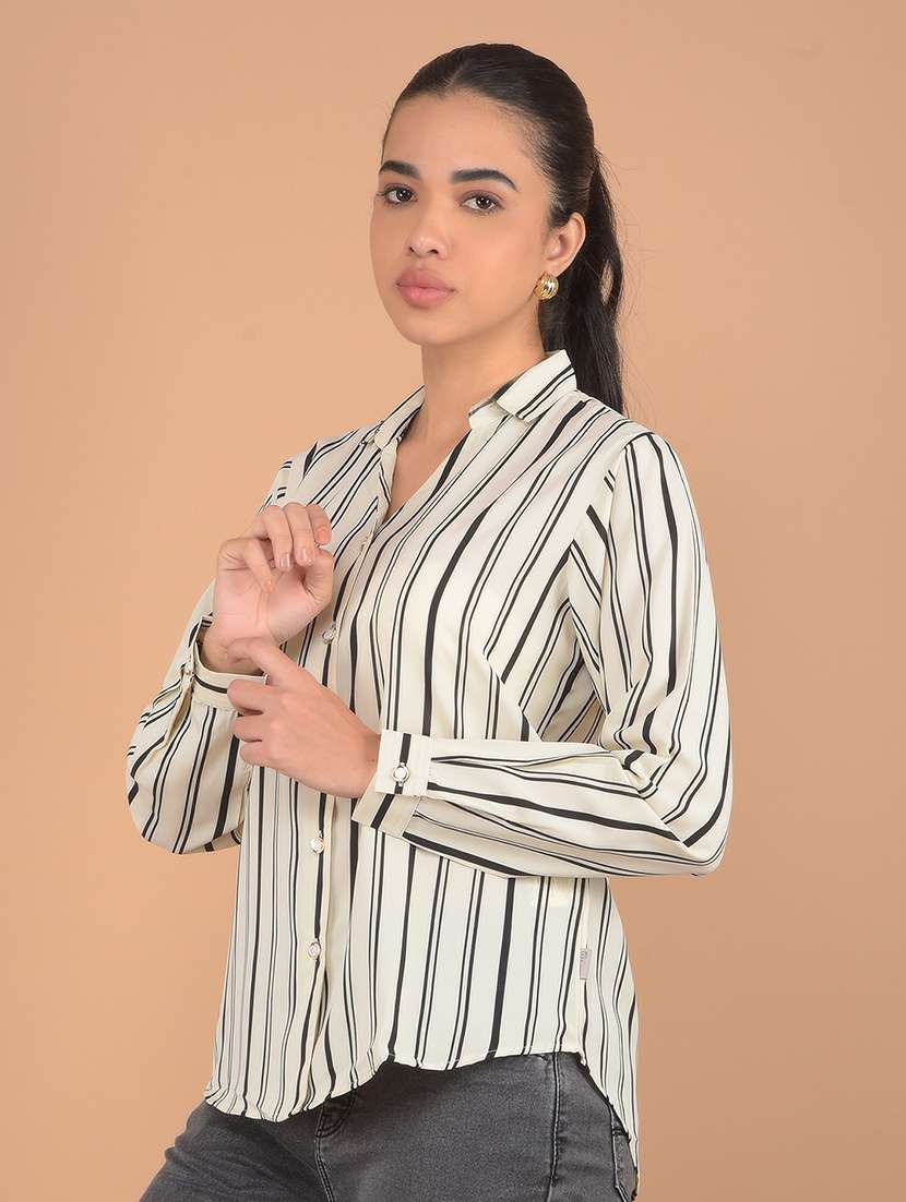 women white stripes regular shirt