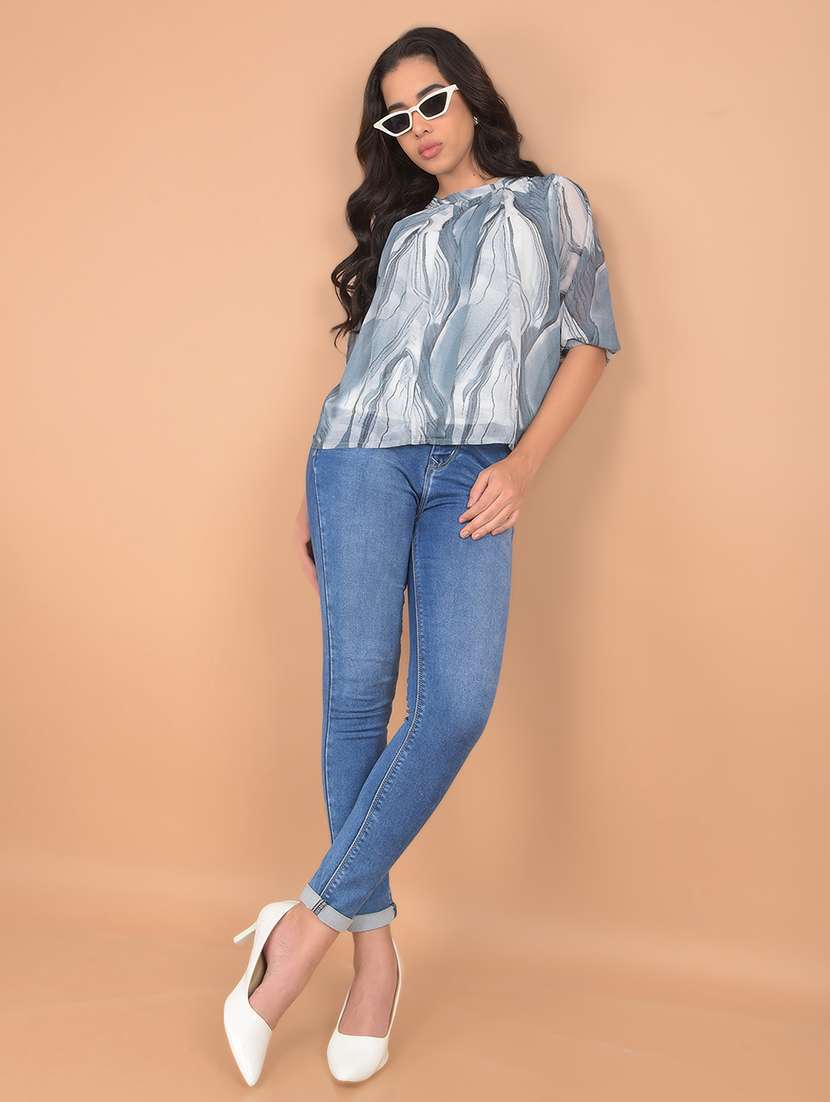 women printed short sleeves top - 21617418 -  Standard Image - 4