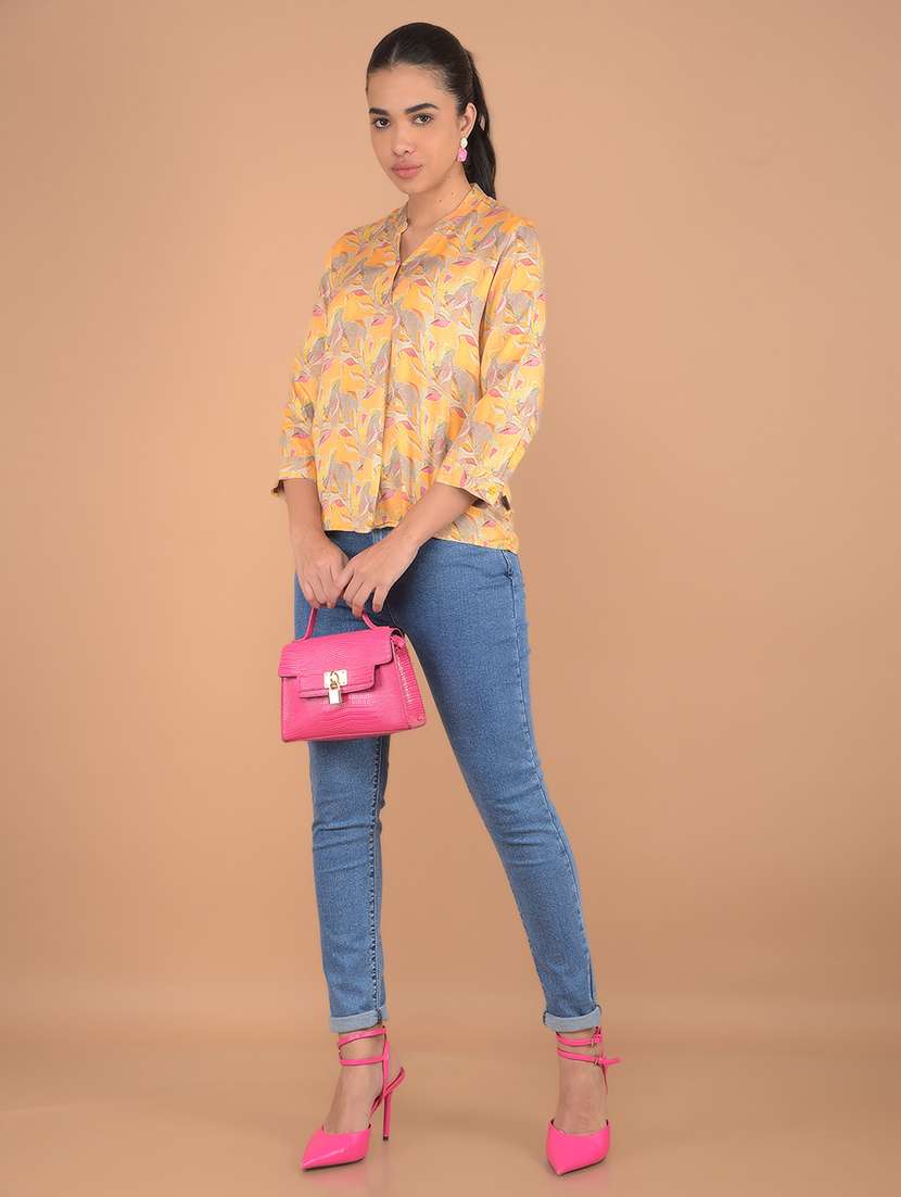 women printed three quarter sleeves top - 21617421 - Standard Image - 4