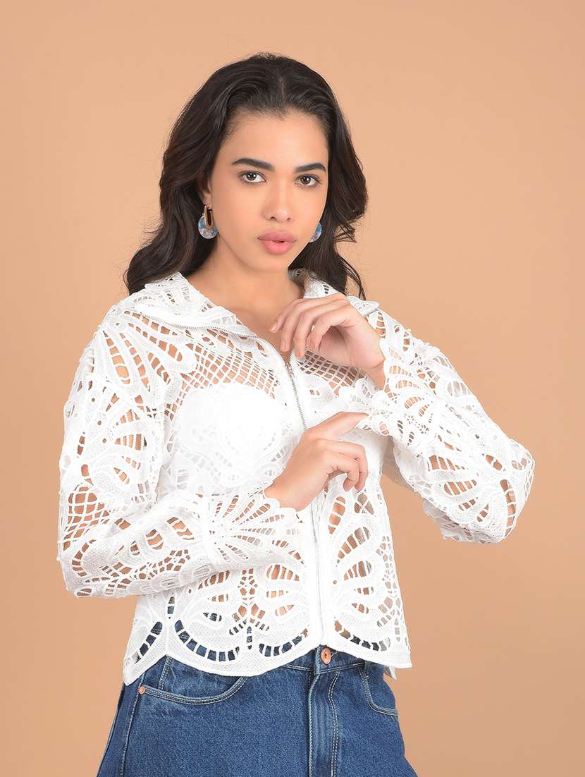 women self design long sleeves top