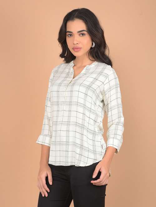 women white checks regular top - 21617433 -  Standard Image - 0