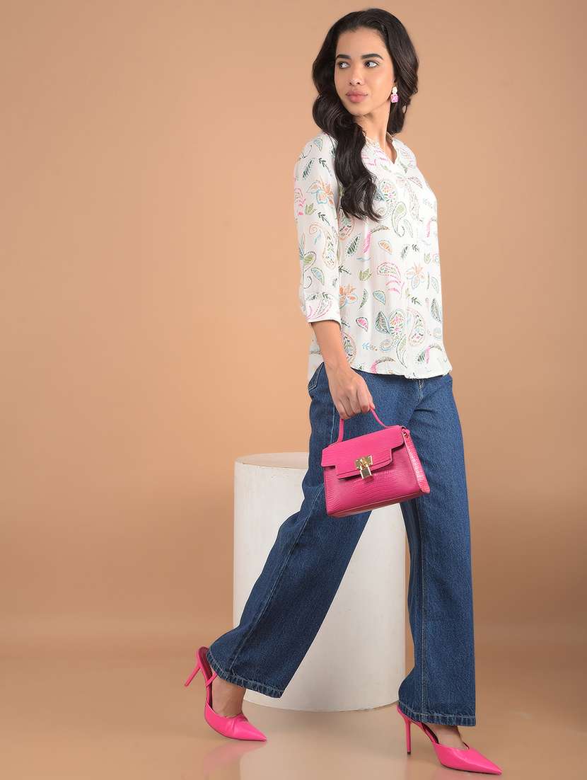 women printed three quarter sleeves top - 21617435 - Standard Image - 4