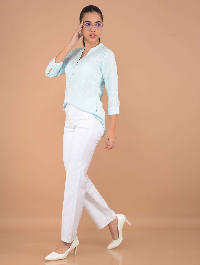 women printed three quarter sleeves top - 21617439 -  Standard Image - 4