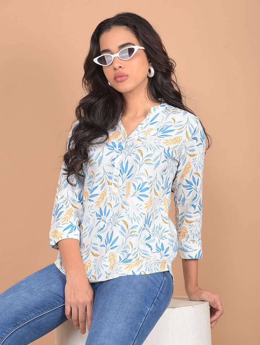 women white floral printed regular top - 21617440 -  Standard Image - 1