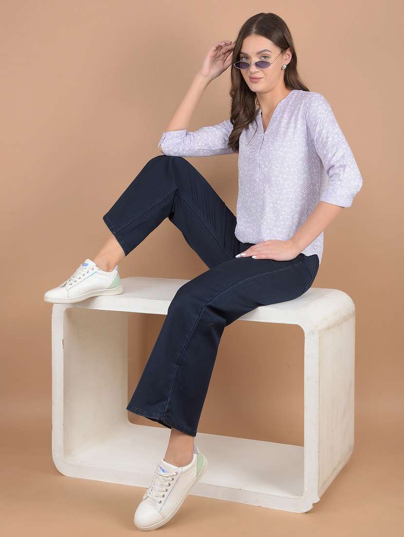 women purple floral printed regular top - 21617451 -  Standard Image - 4