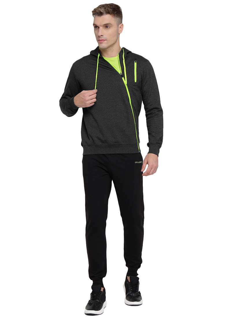 men solid hooded tracksuit - 21617462 -  Standard Image - 1