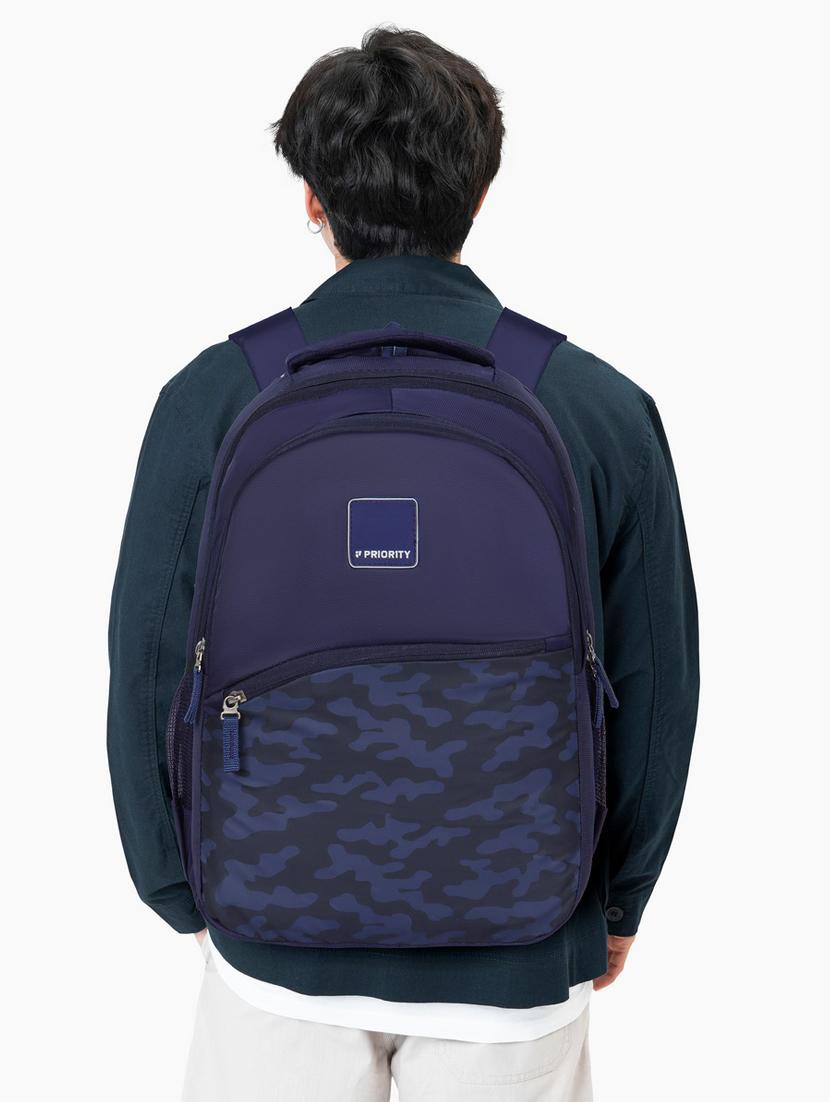 men navy blue adjustable straps backpack - 21617490 - Standard Image - 4